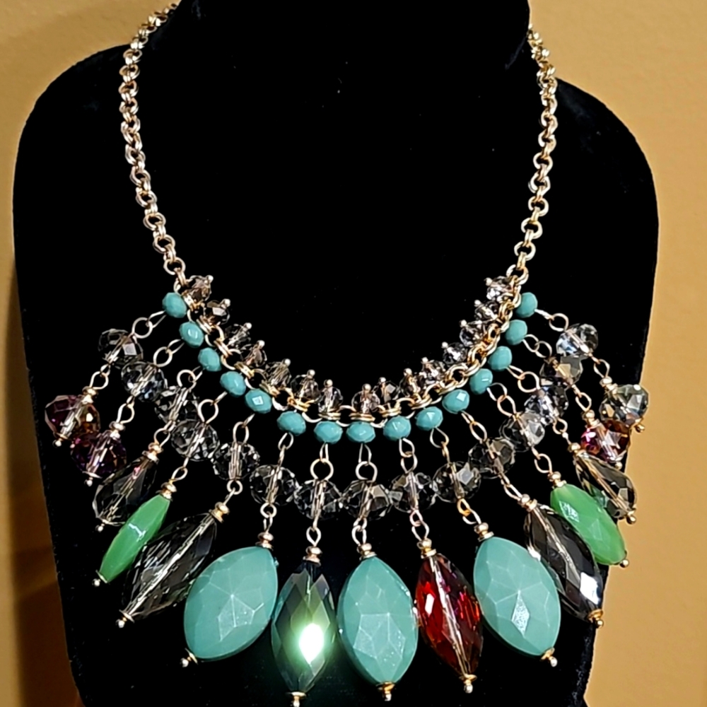 Vera Wang goldtone statement necklace
